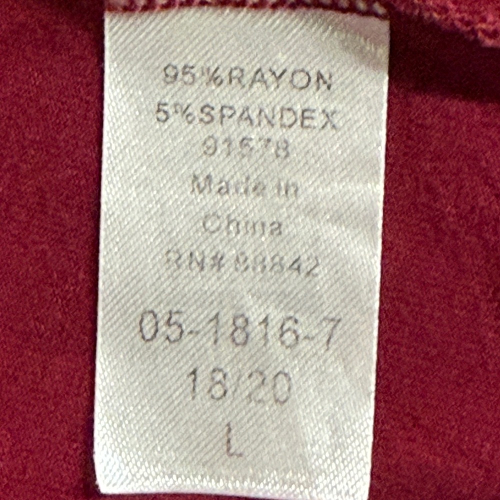 Ellos Deep Red Burgundy Garment Women Sz Large Crewneck Shaft Relaxed Dress‎ - Picture 6 of 7